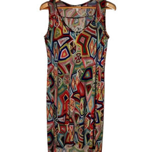 163. Simone Colorful Knitting pattern sleeveless dress sz S